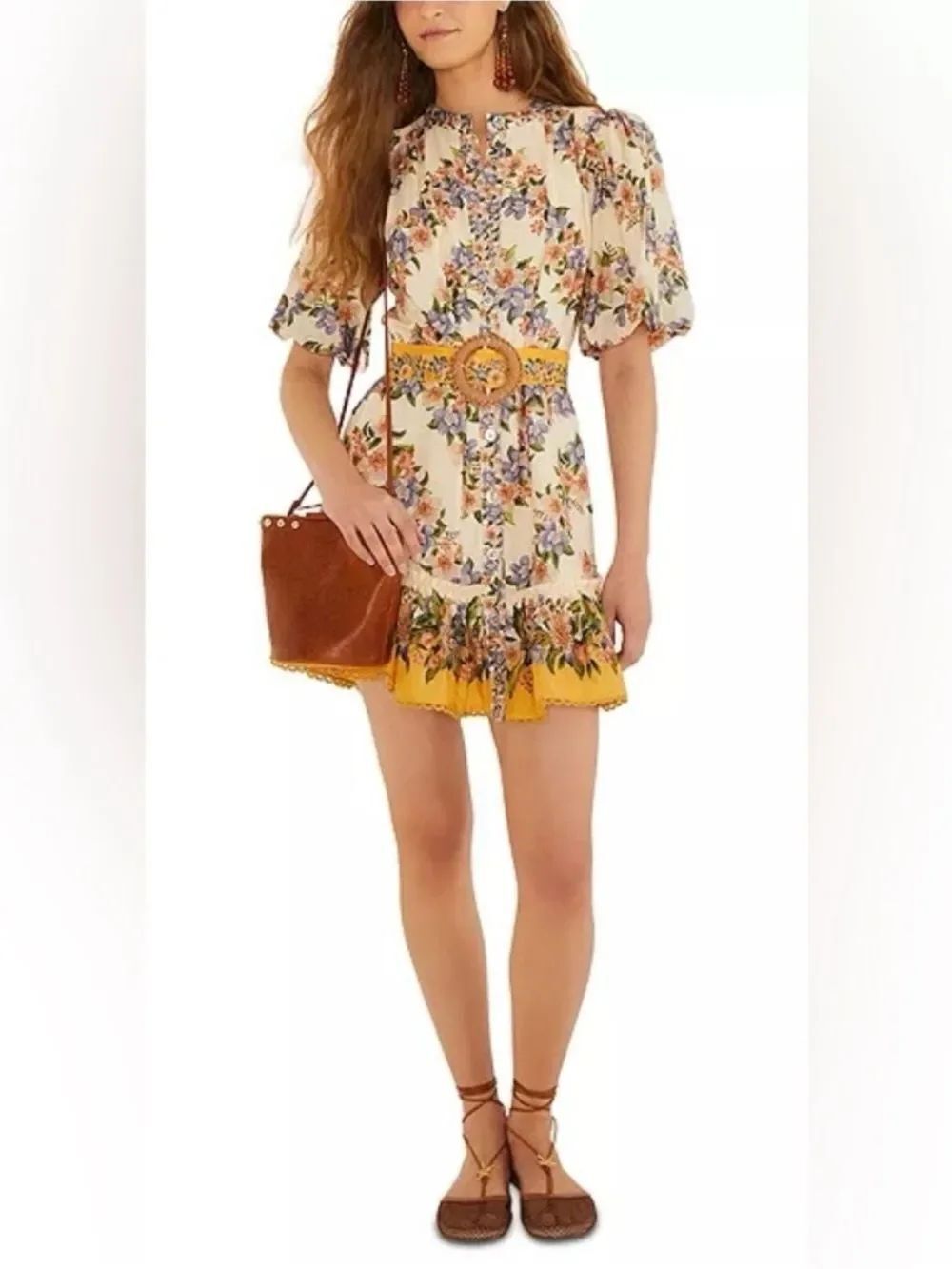 Farm Rio: Sand Hilo Stripes Mini Dress